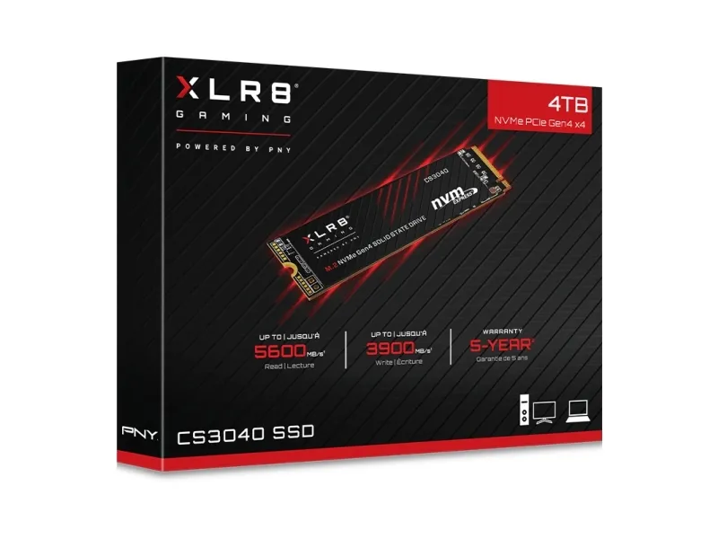 SSD 4TB PNY M.2 PCI-E NVMe XLR8 CS3040 Gen.4 detailhandel