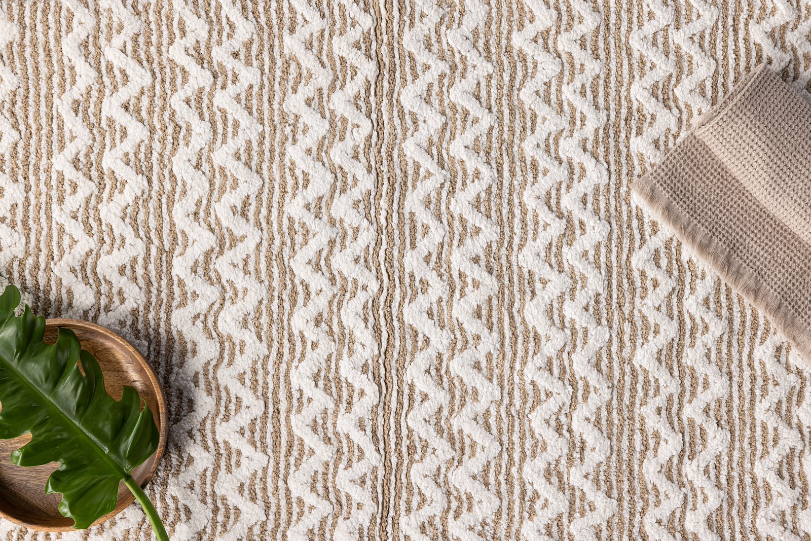 Philippa badematte Badematte 90x60, hvit/sand