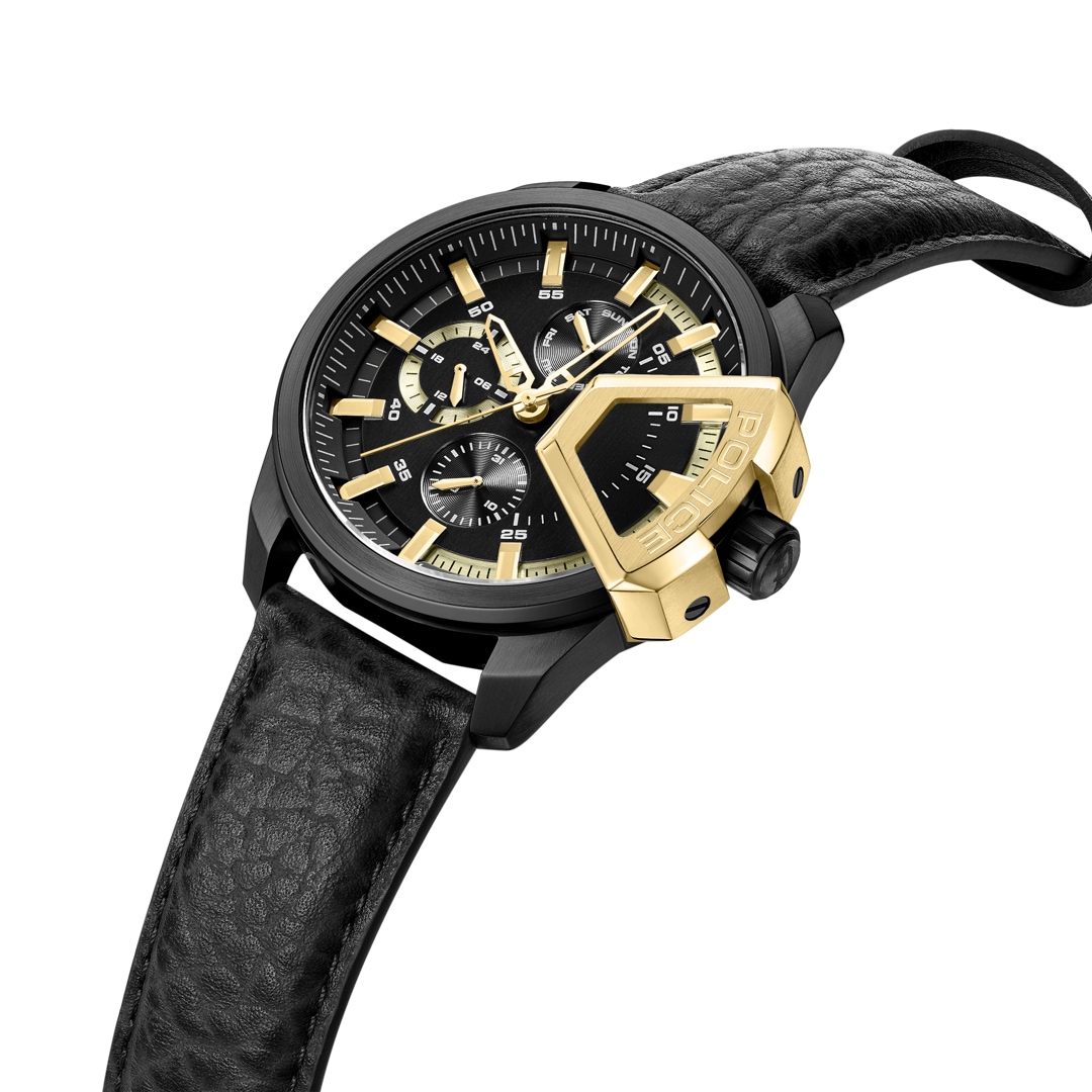 Police Underlined Day Date Schwarz