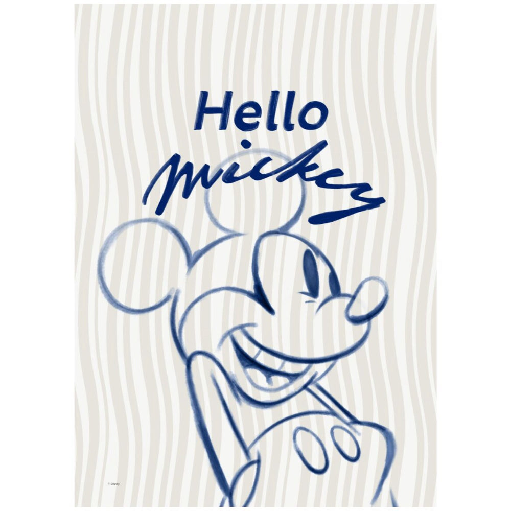 Køb Poster & Frame Disney - Hello Mickey Blue
