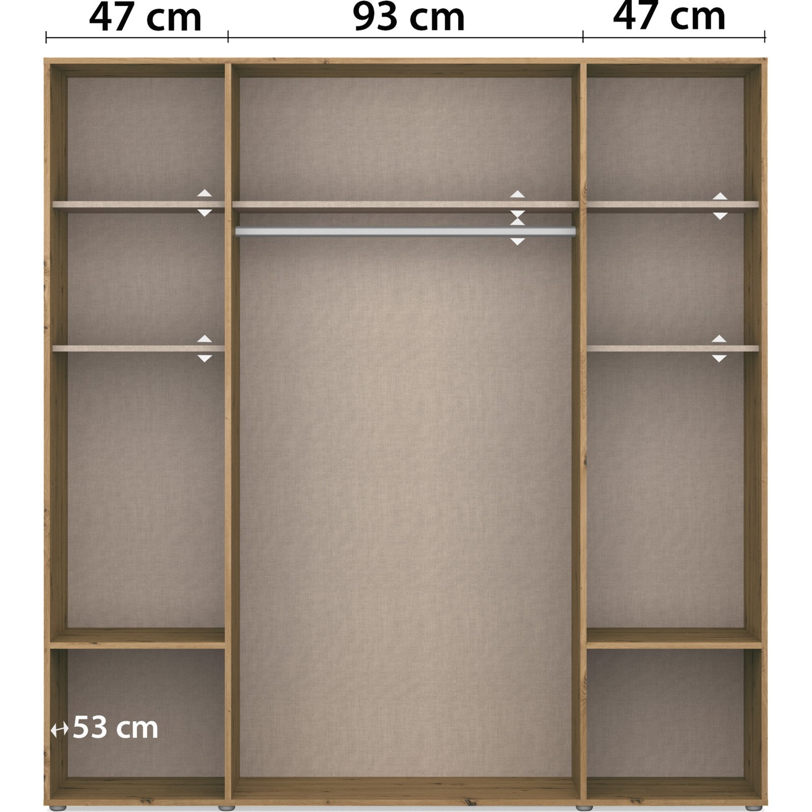 Schrank Voyager Dekor 187 x 194 x 53 cm weiss / weiss