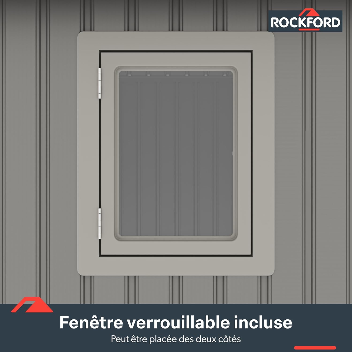 Rockford Lagos 300 Gartenhaus aus Metall, Grau
