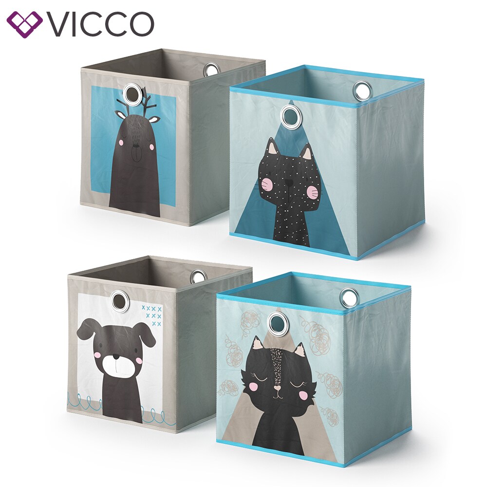 VICCO 2er Set Faltbox 30x30 cm Kinder Faltkiste Aufbewahrungsbox Regalkorb