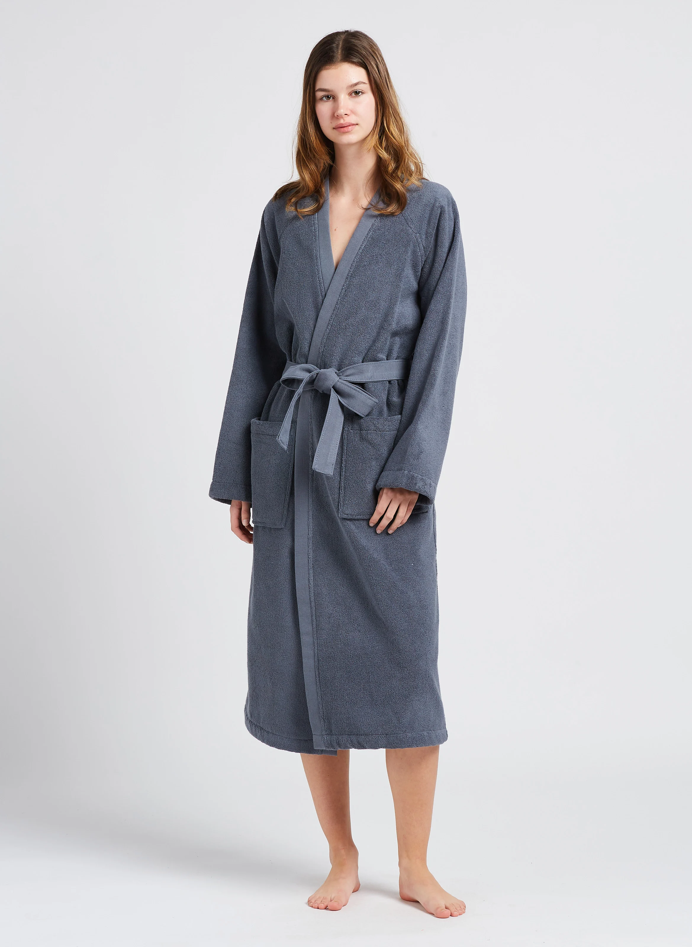 Peignoir de bain en coton | Gris