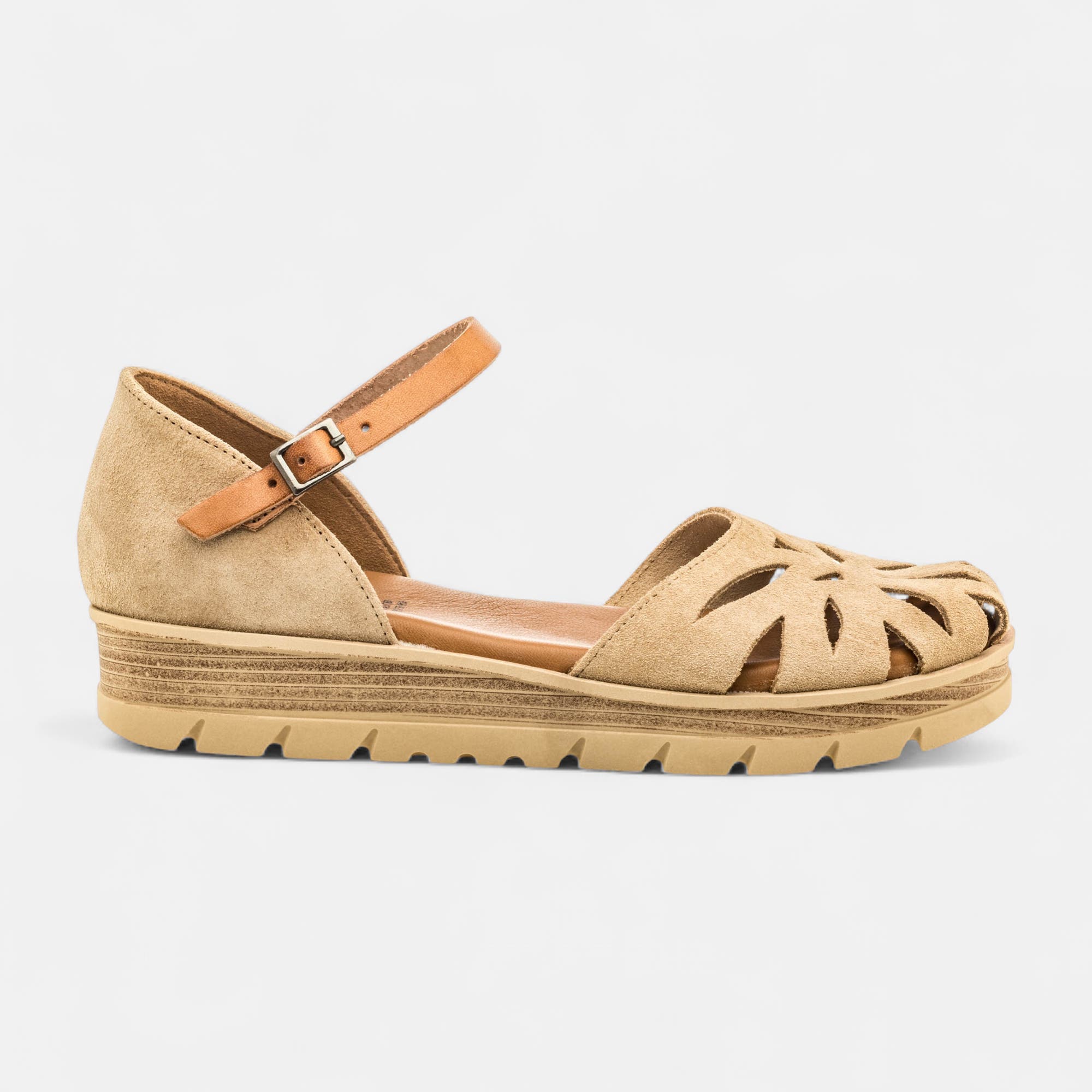 Sandales Femme en cuir beige