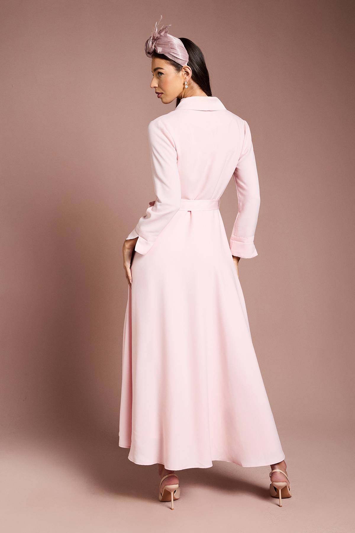 Coast Robe Portefeuille Satinée à Col et Ceinture Lisa Tan
