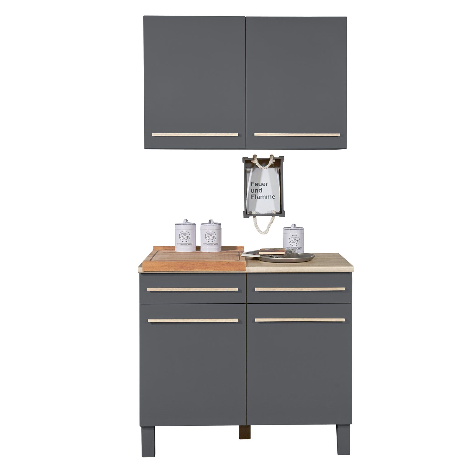 Hängeschrank - anthrazit - Sonoma Eiche - 100 cm