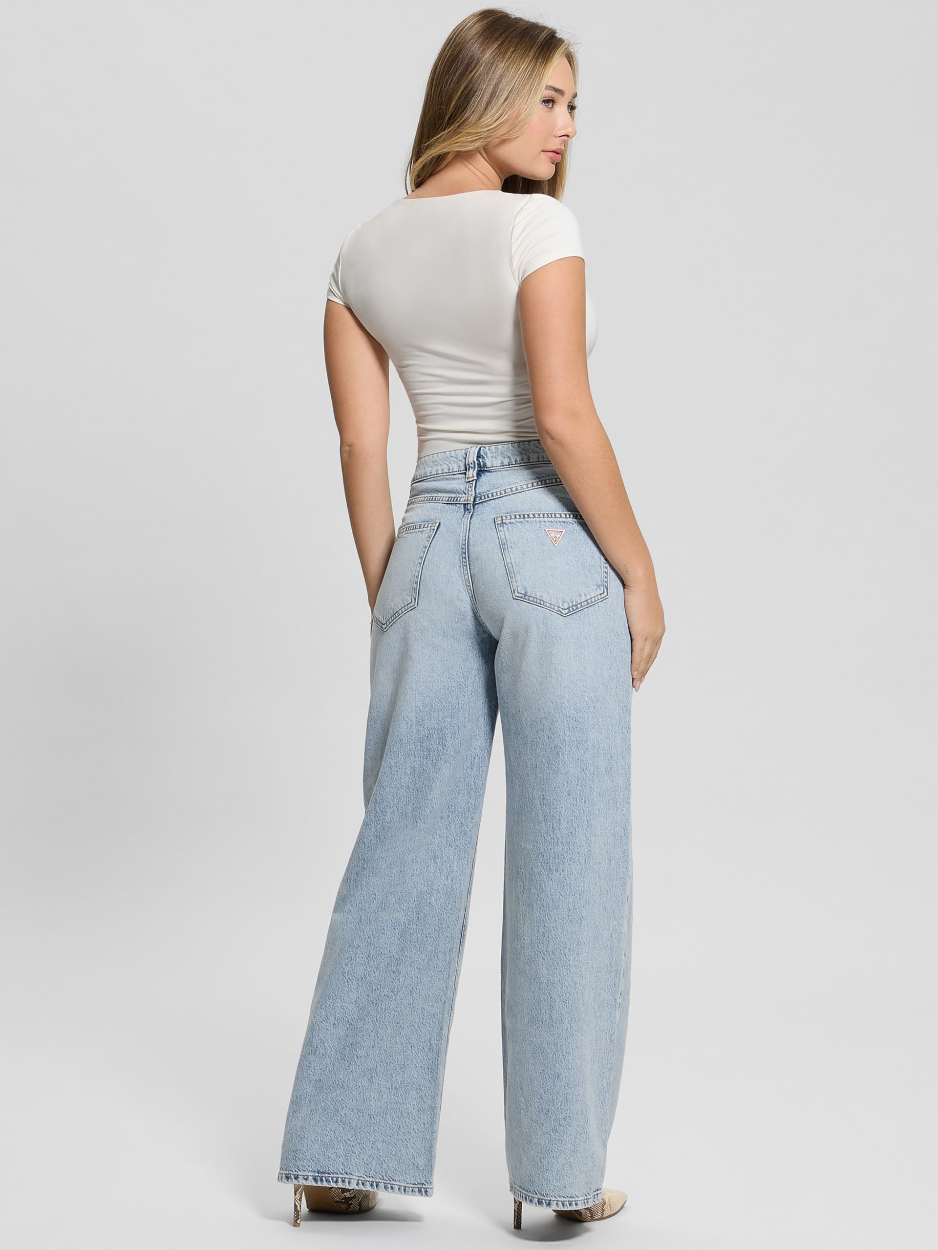 Calça jeans Eco Bellflower de perna larga