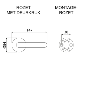 Karwei deurkruk set Henry rond rozet RVS