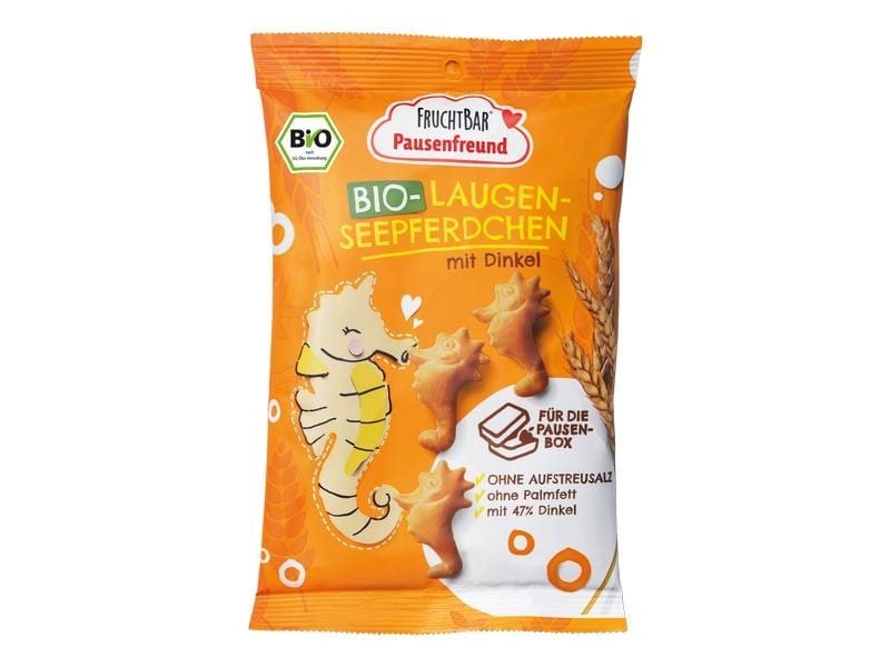 Fruchtbar Knabberspass Laugen Seepferdchen mit Dinkel, 90g Bio-Laugensnack für Kinder