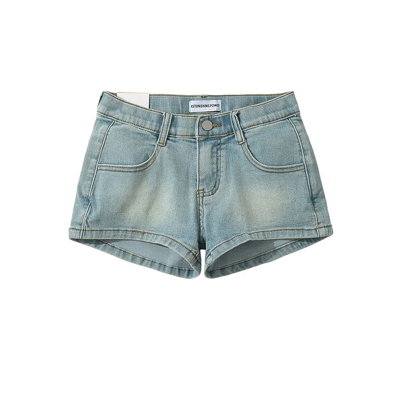 Seventh Snow - Gewassen denim shorts met hoge taille