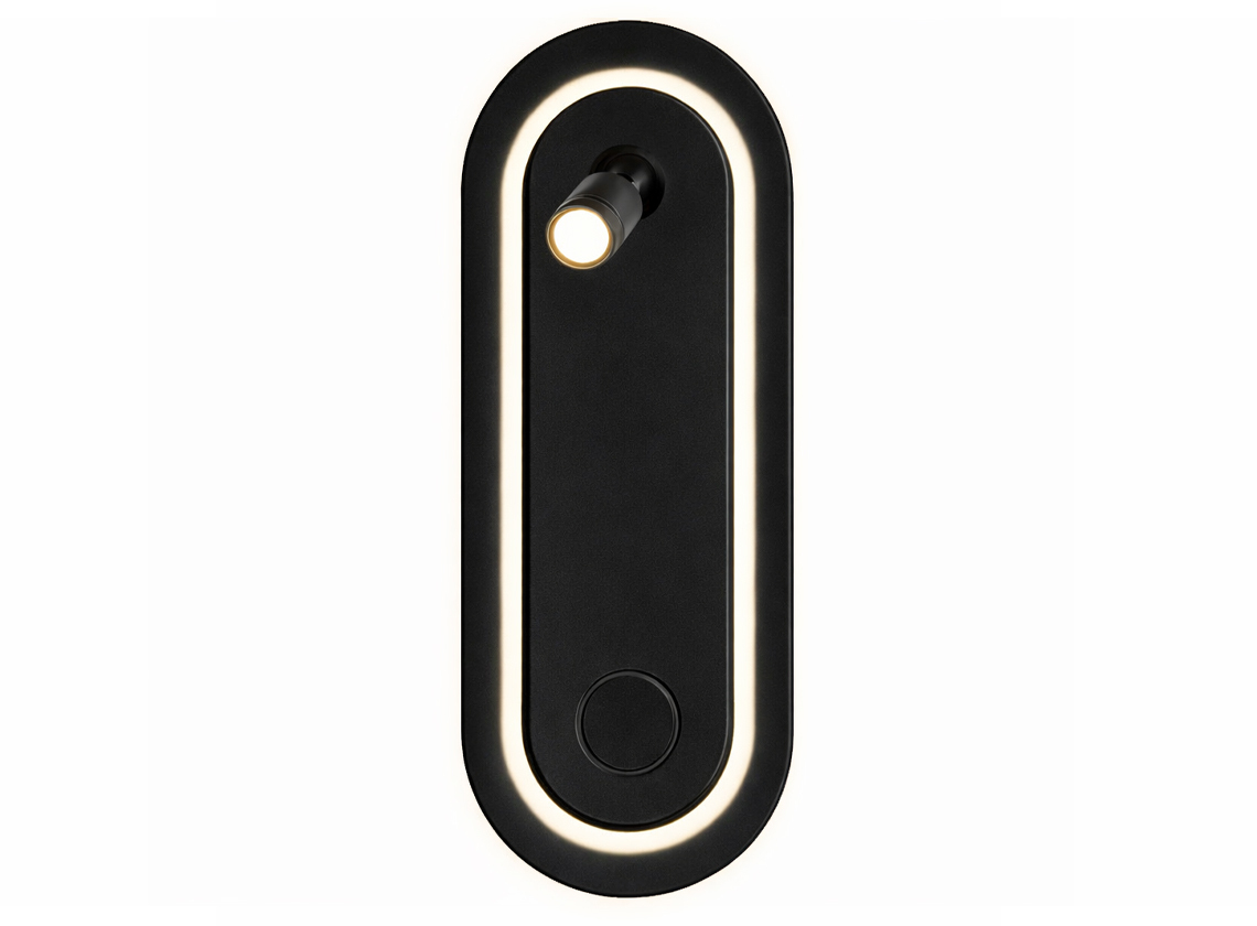 BBA Potenza inbouwleeslamp - black