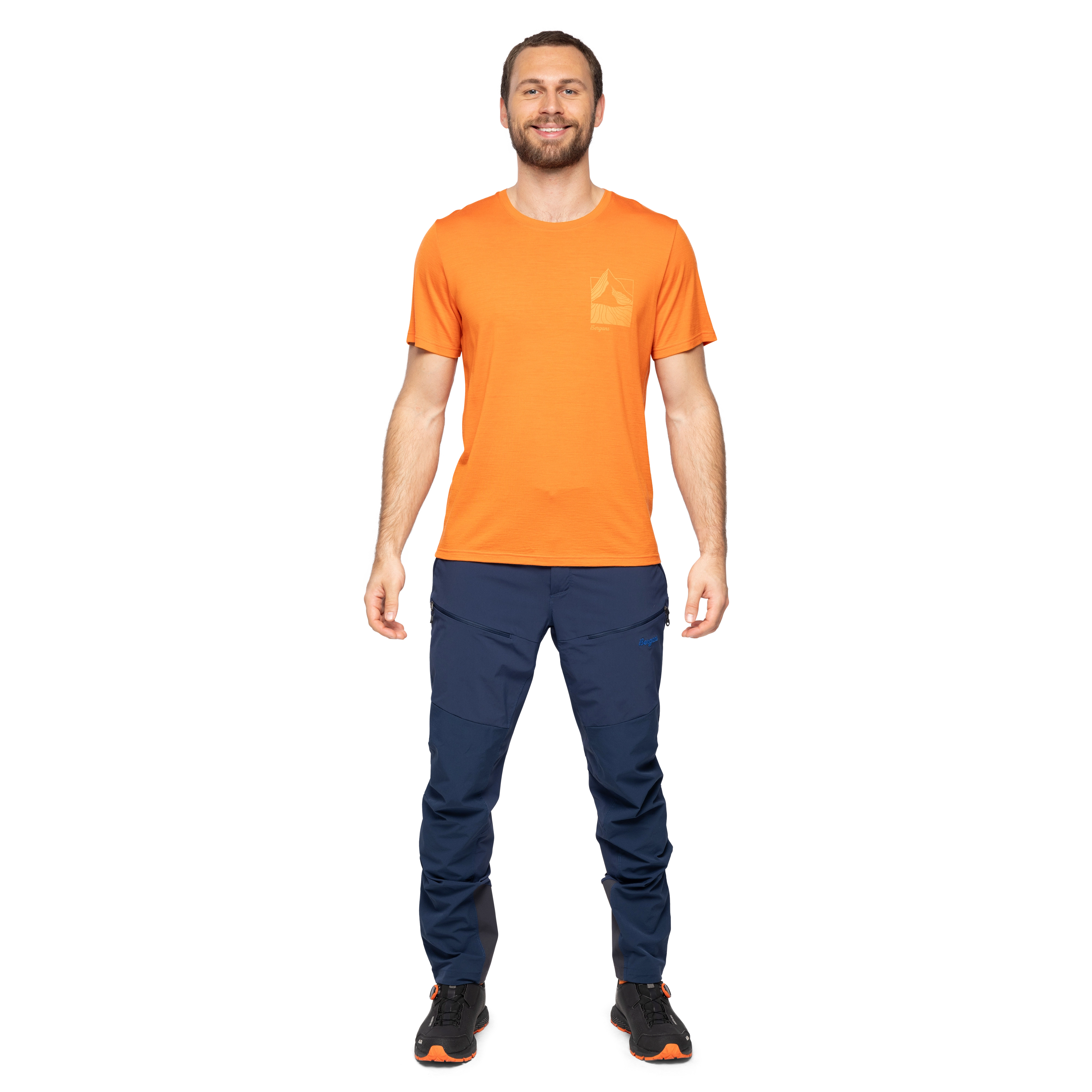 Rabot Mount Wool Tee Men Alert Orange
