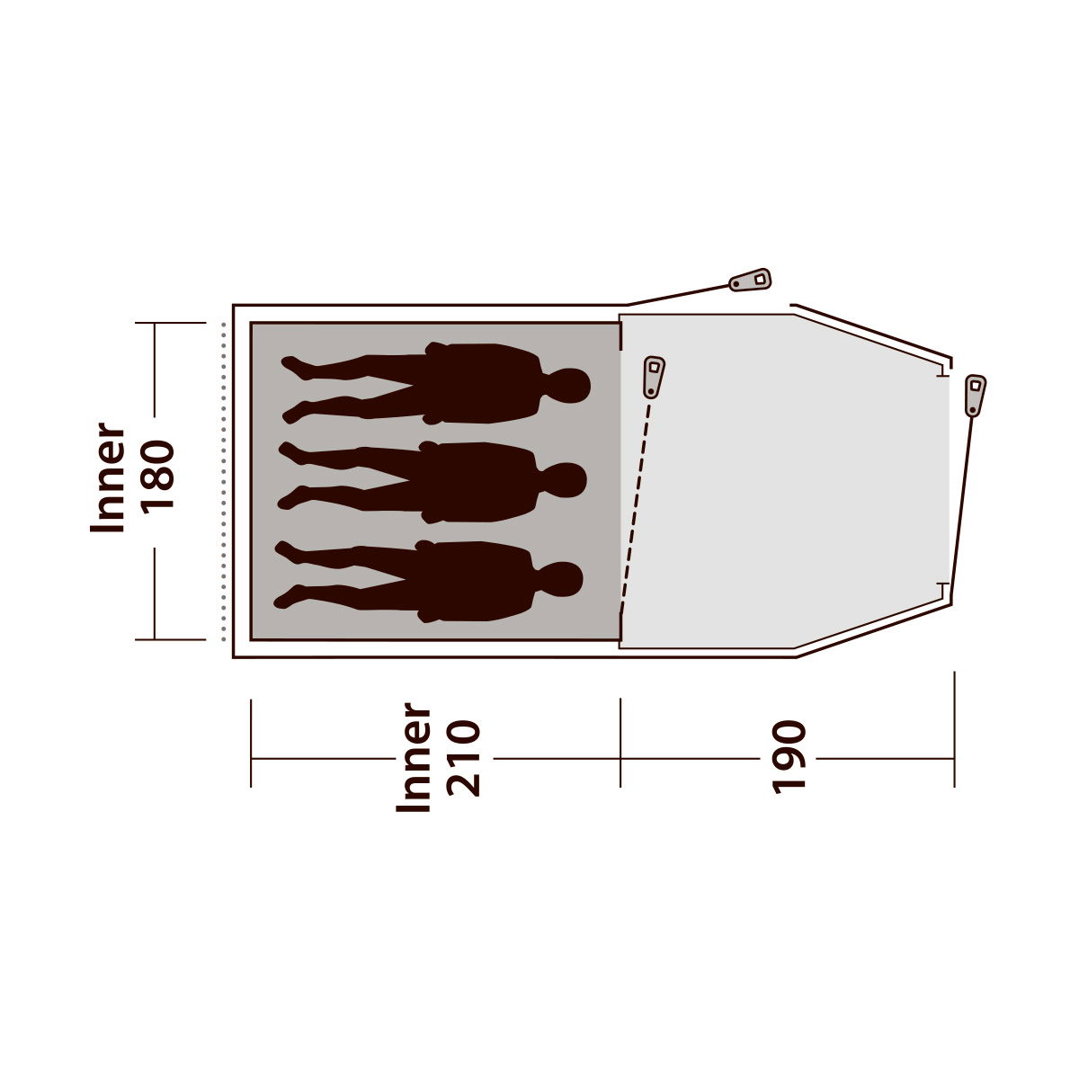 Outwell Earth 3 plus campingtelt, 3 personer