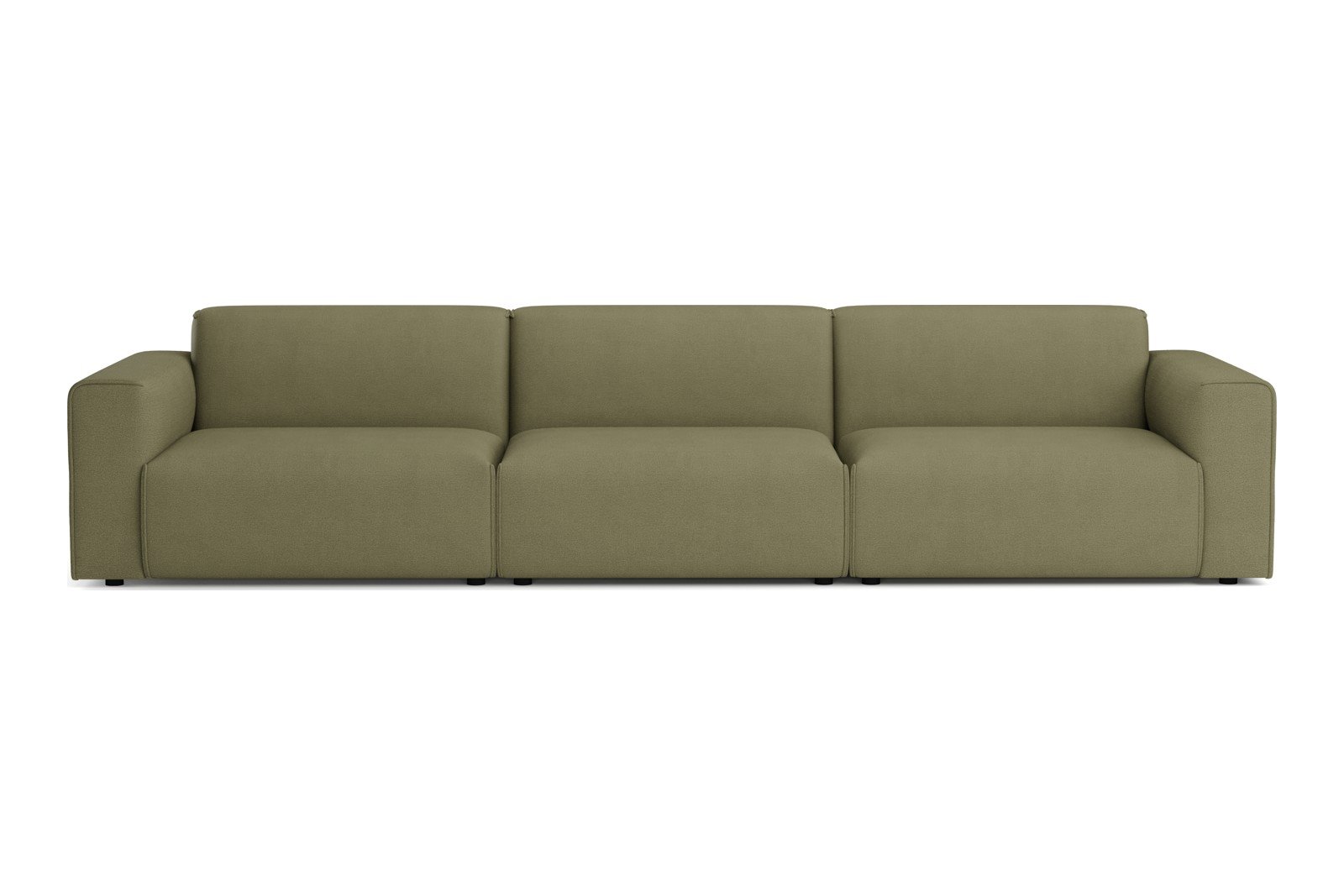 Monaco 3,5-seter sofa Tekstil Brego 77 Green med sorte ben. Std komfort.