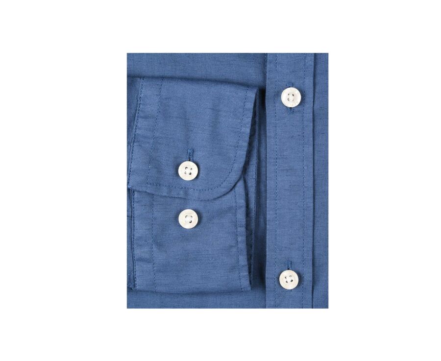 Chemise coton lin indigo unie - SILBERT