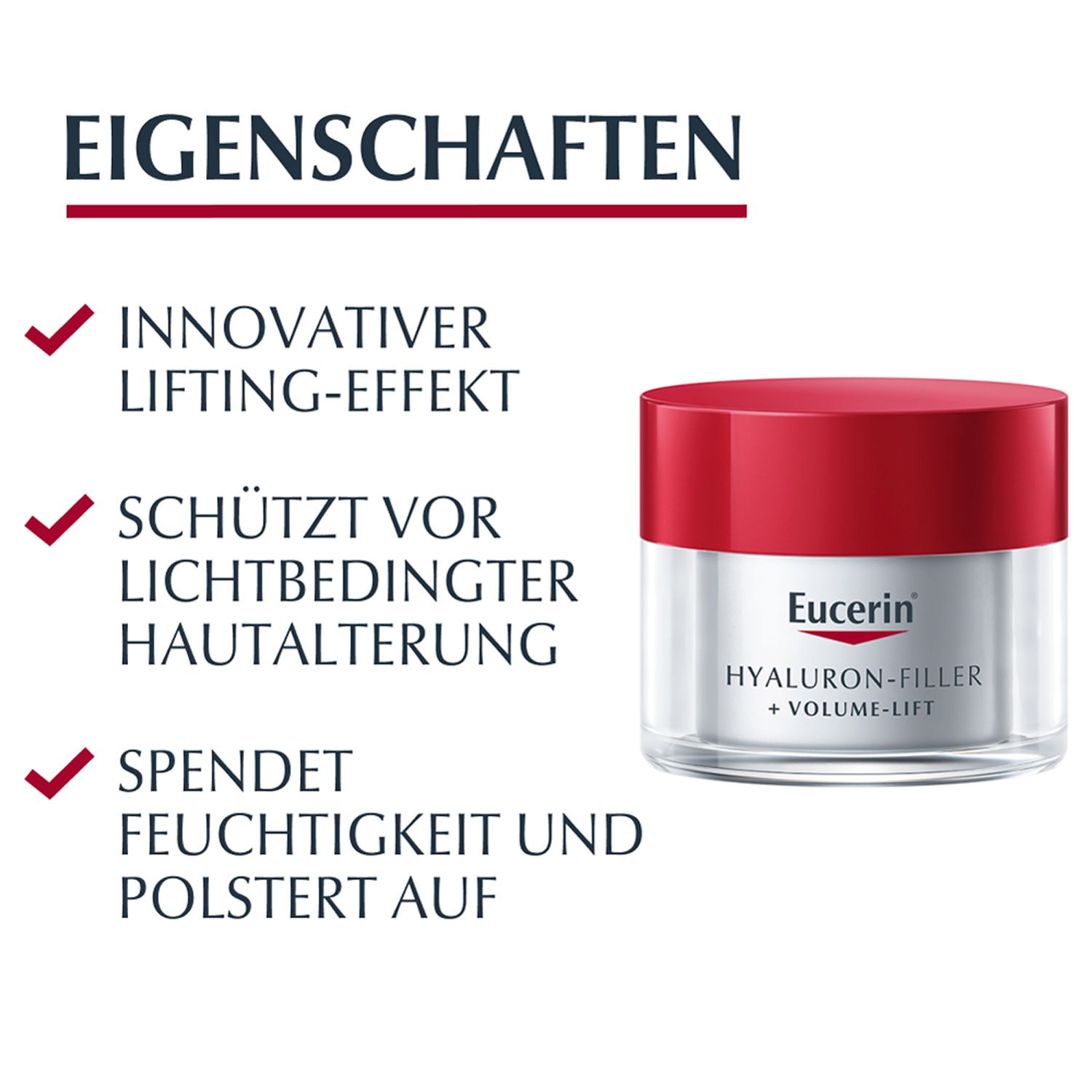 Eucerin Hyaluron-Filler Tagespflege für normale bis Mischhaut – Glättet Falten, pflegt die Haut & beugt vorzeitiger Hautalterung vor