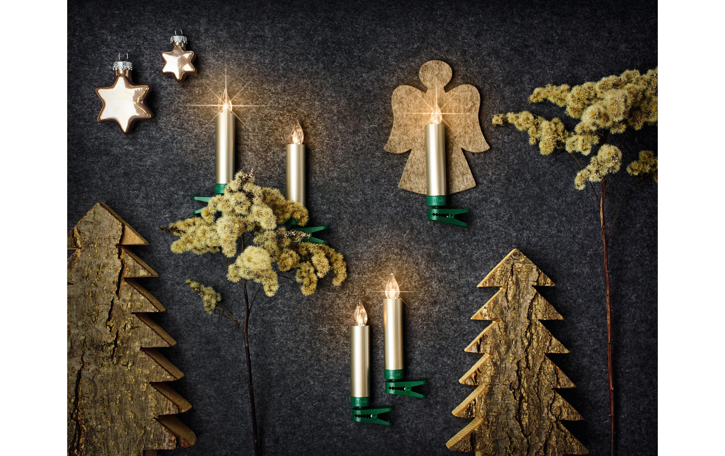 LED Baumkerze SuperLight Mini, Cashmere, 6er-SetErweiterungsset LED Christbaumkerzen