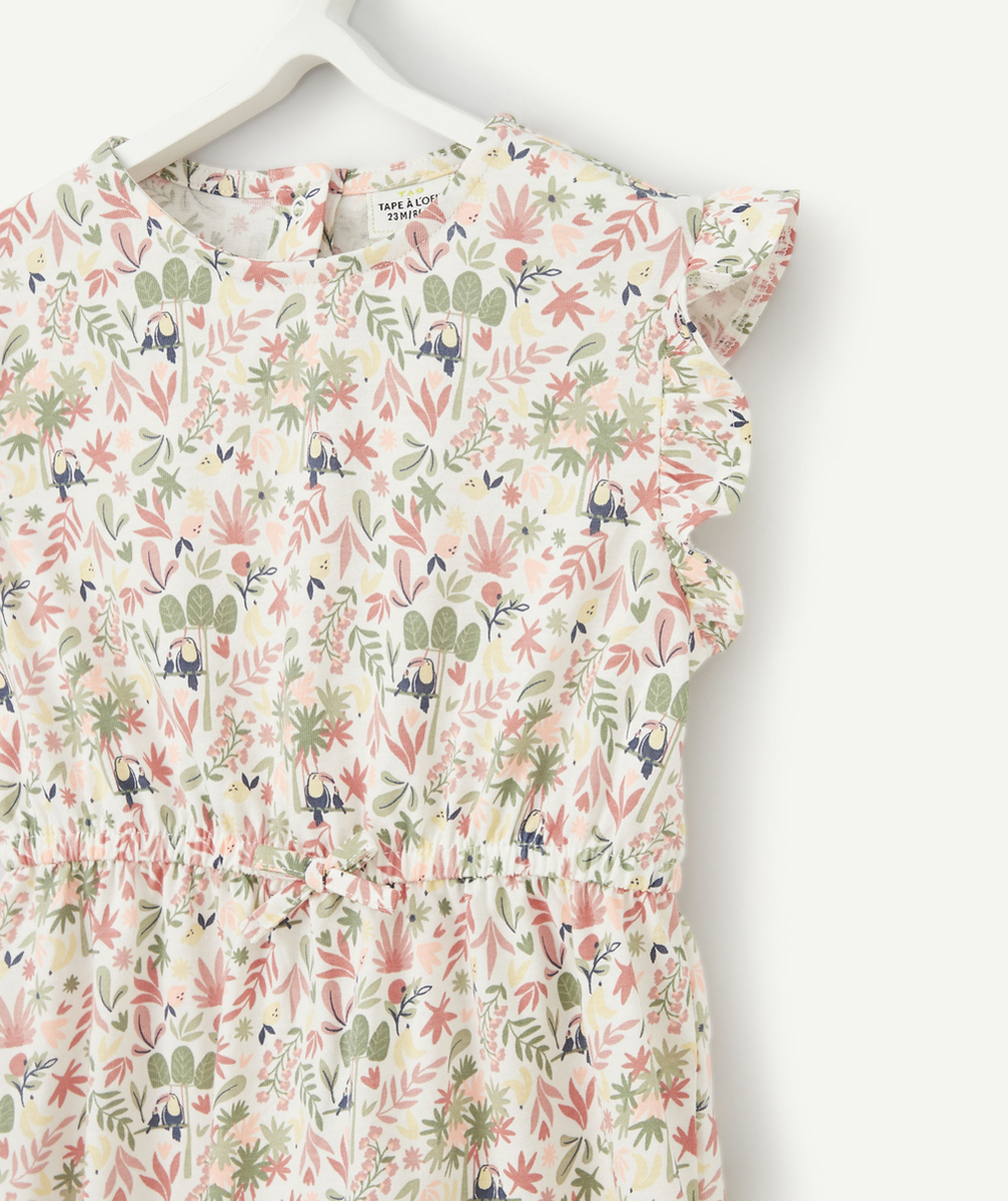 ROBE BÉBÉ FILLE IMPRIMÉ TROPICAL EN COTON BIOLOGIQUE