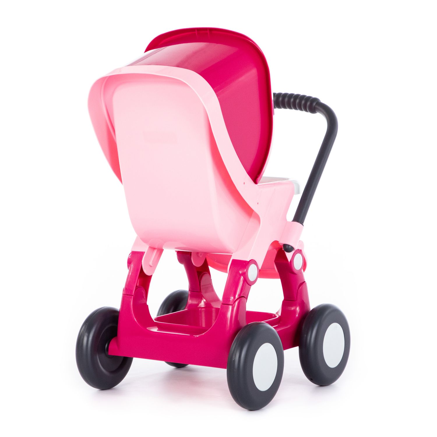 Polesie Puppenwagen Alisia 95220 aus Kunststoff, Puppenbuggy, 4 Kunststoffräder pink