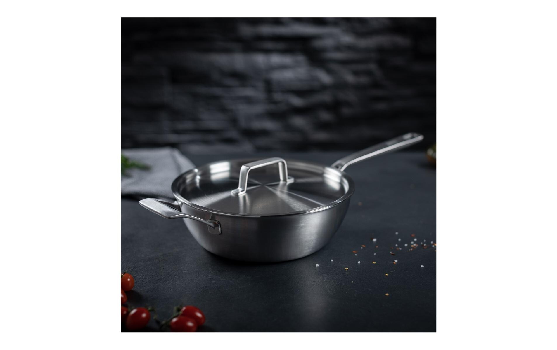 Sauteuse Culinary Fiveply Ø 24 cm<br>Unbeschichtete Schwenkpfanne aus 5-PLY Mehrschichtmaterial