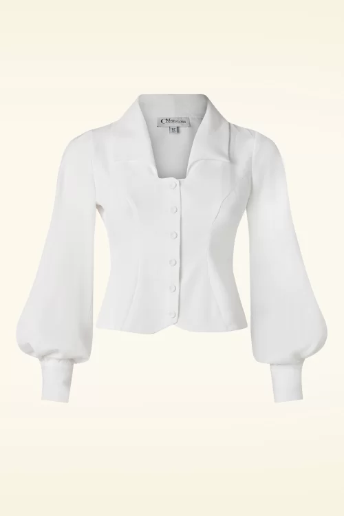 Miss Candyfloss Arien Gia blouse in gebroken wit