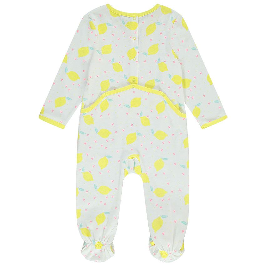 Lot de 2 dors-bien en jersey print citron pour bébé fille - Blanc