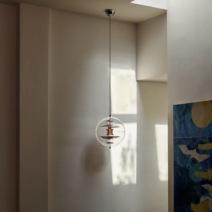 Verpan - VP Globe Pendelleuchte Ø 40 cm, Aluminium / klar