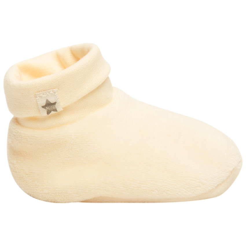 Chaussons en velours avec étiquette étoile pour bébé
