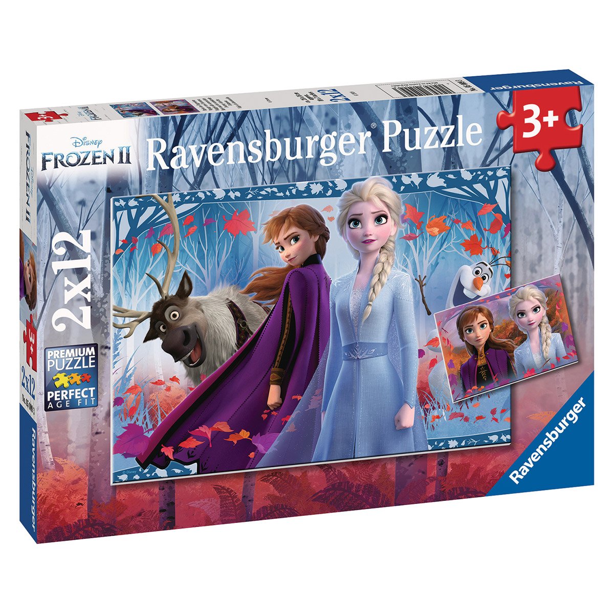 Puzzles 2x12 pièces - Voyage vers l'inconnu -  La Reine des Neiges 2