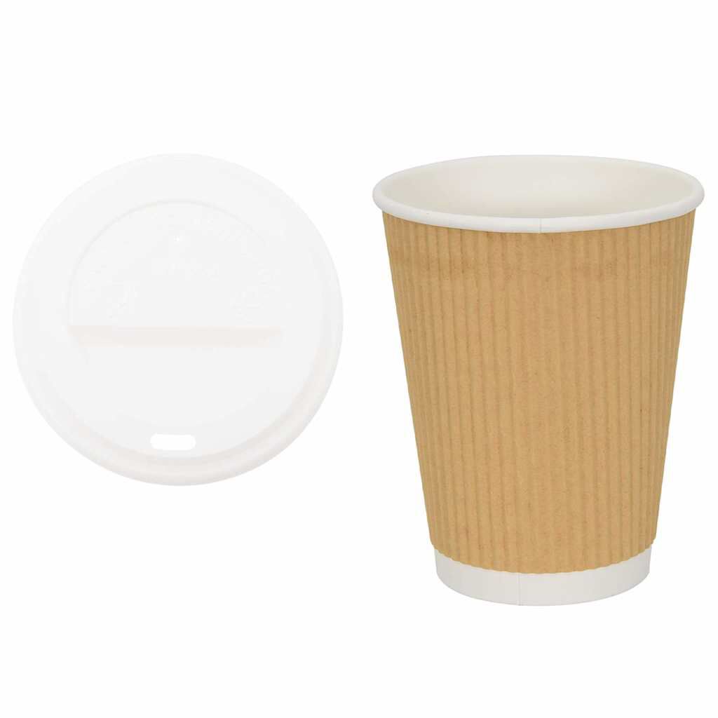 vidaXL Papieren bekers met deksel, 1000 stuks, 300 ml