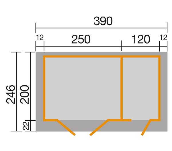 Weka Gartenhaus 254, ca. B390/H222/T246 cm