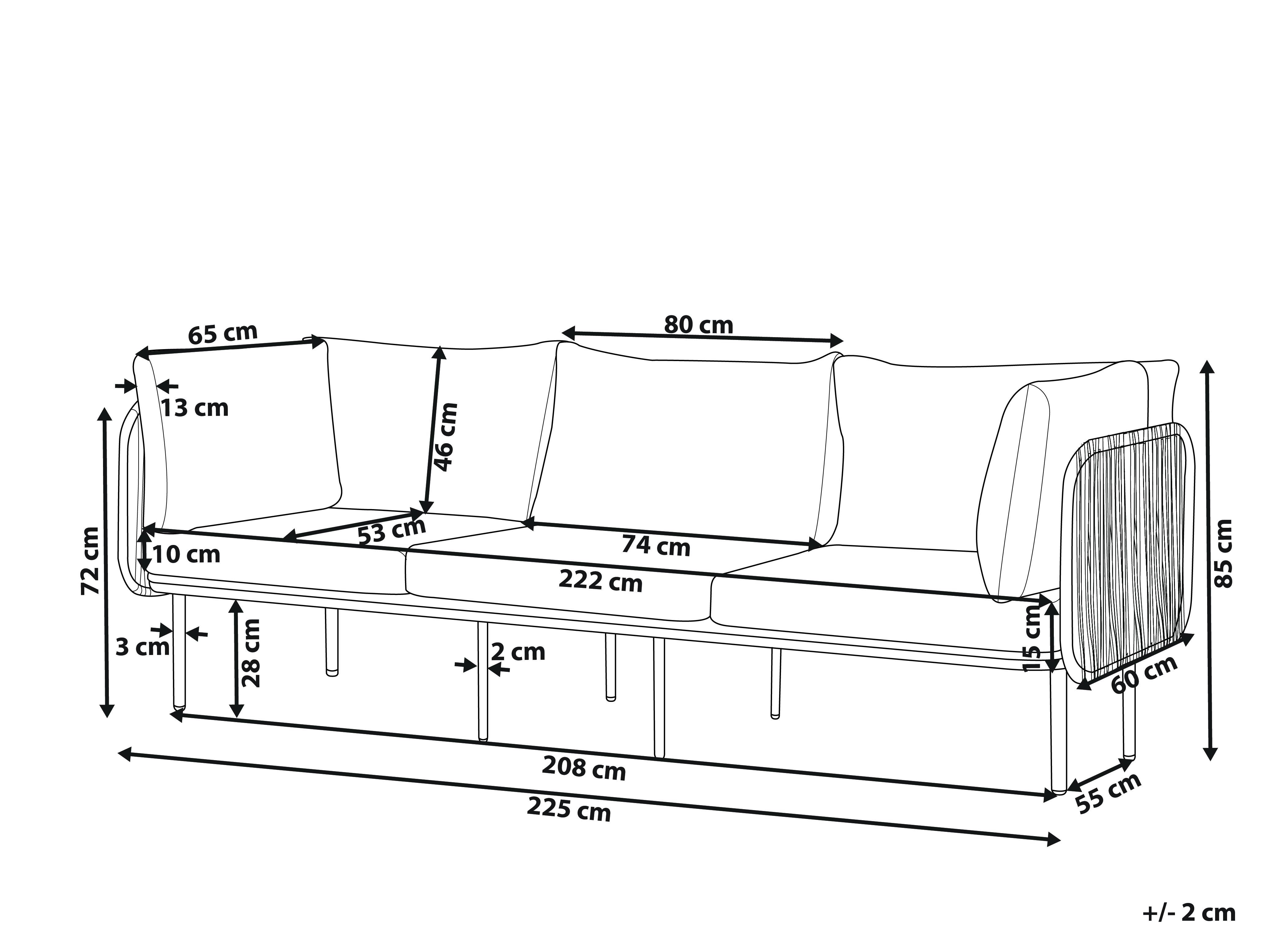 Tuin loungebank 3-zits SENISE Metaal Grijs