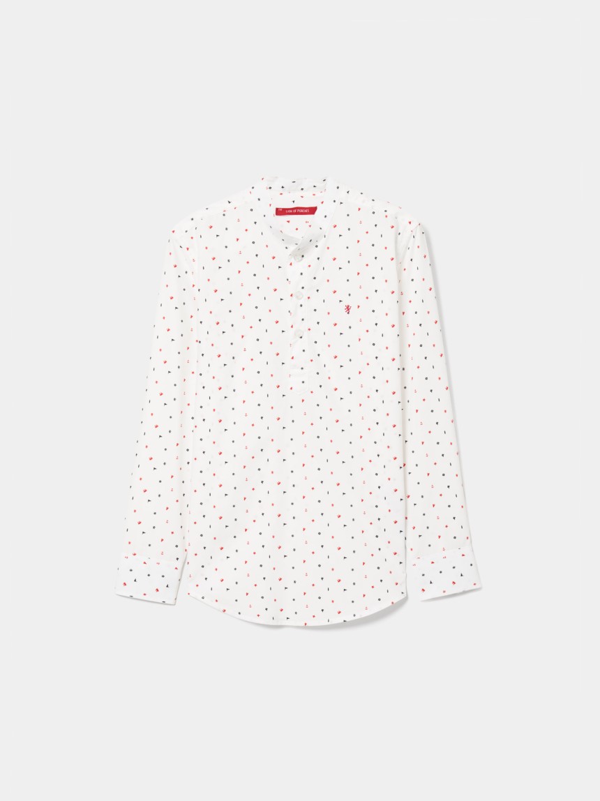 Camisa de algodão estampada