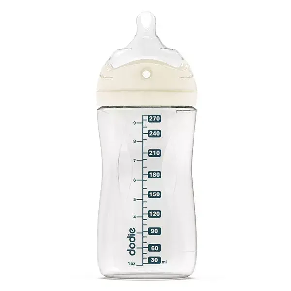 Mamadeira Dodie com bico multiperfurado, anticólica, azul, 270ml