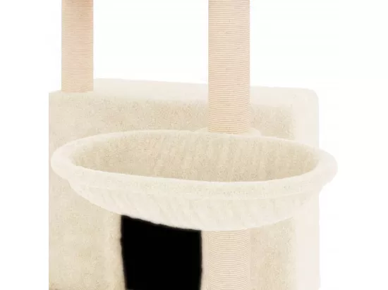 Arbre à chat avec griffoirs en sisal crème 132 cm
