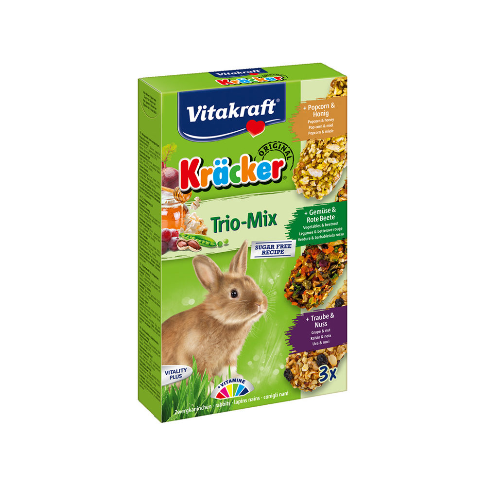 Vitakraft Trio-Mix Konijn Popcorn, Groente & Noot