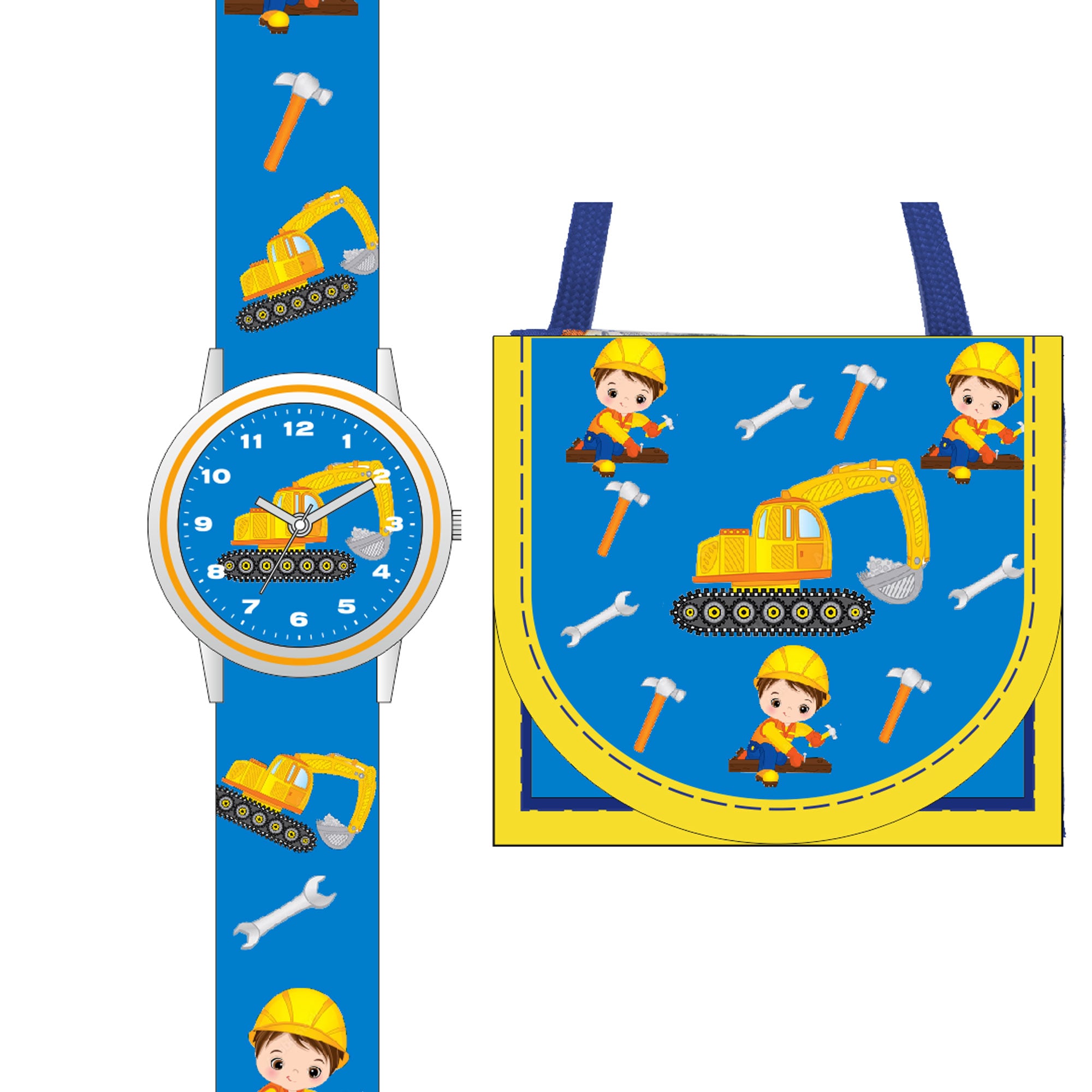 MiravalKinderarmbanduhr mit Brustbeutel Bagger