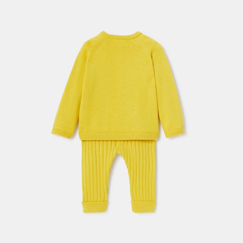 Ensemble en maille fine jaune naissance Absorba Jaune