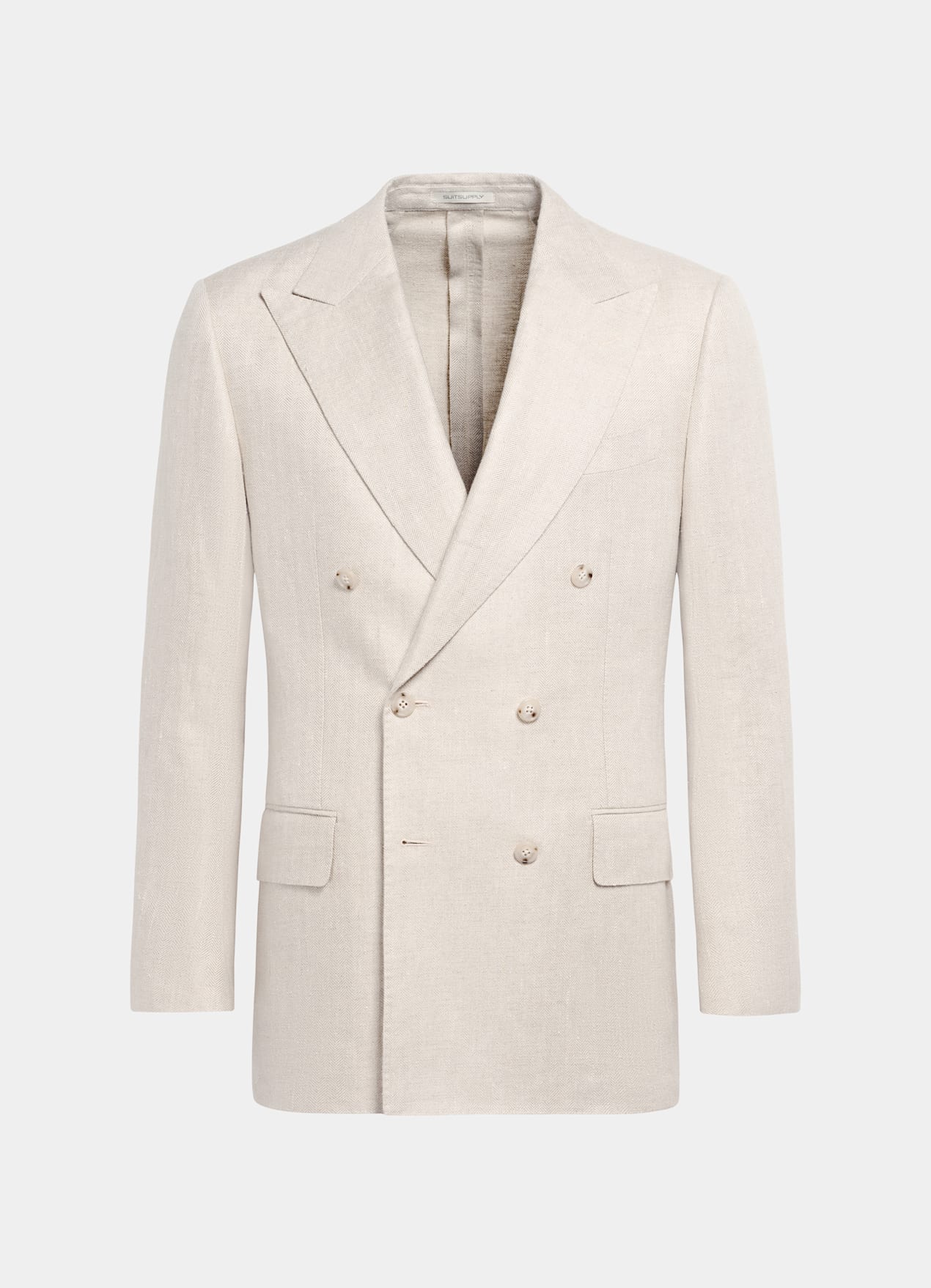Blazer Milano coupe Tailored taupe clair à chevrons