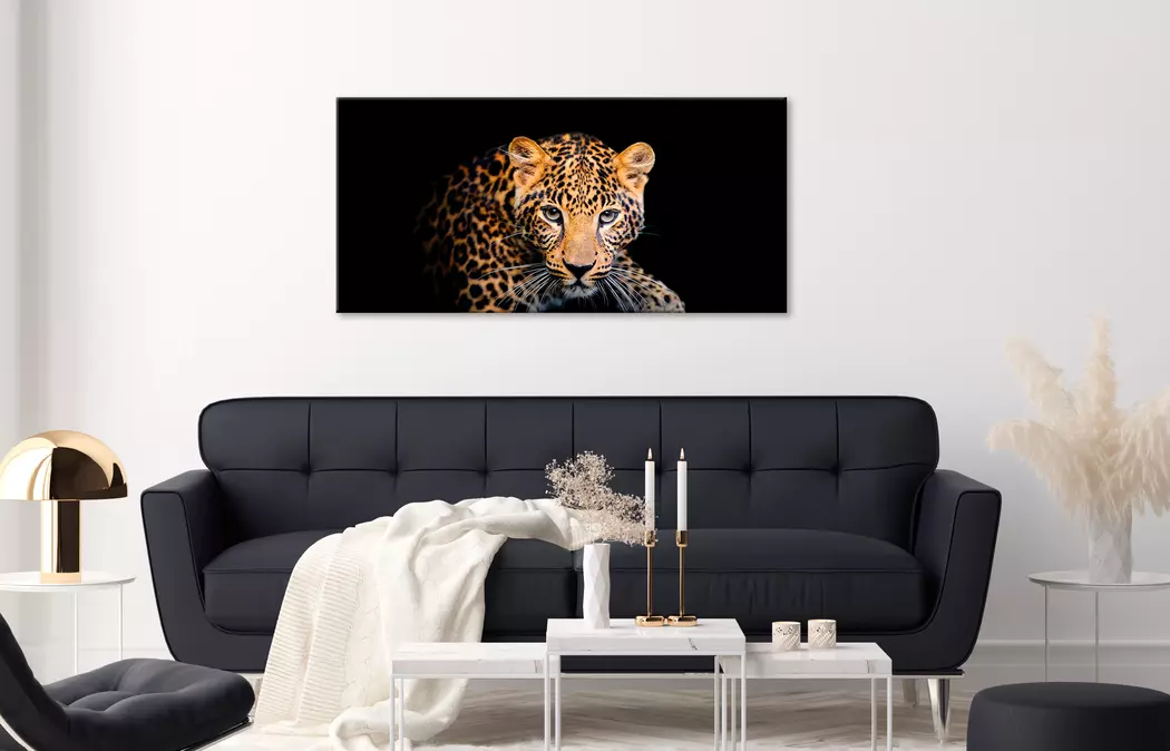 Wandbild 55 x 115 cm Leopard IX