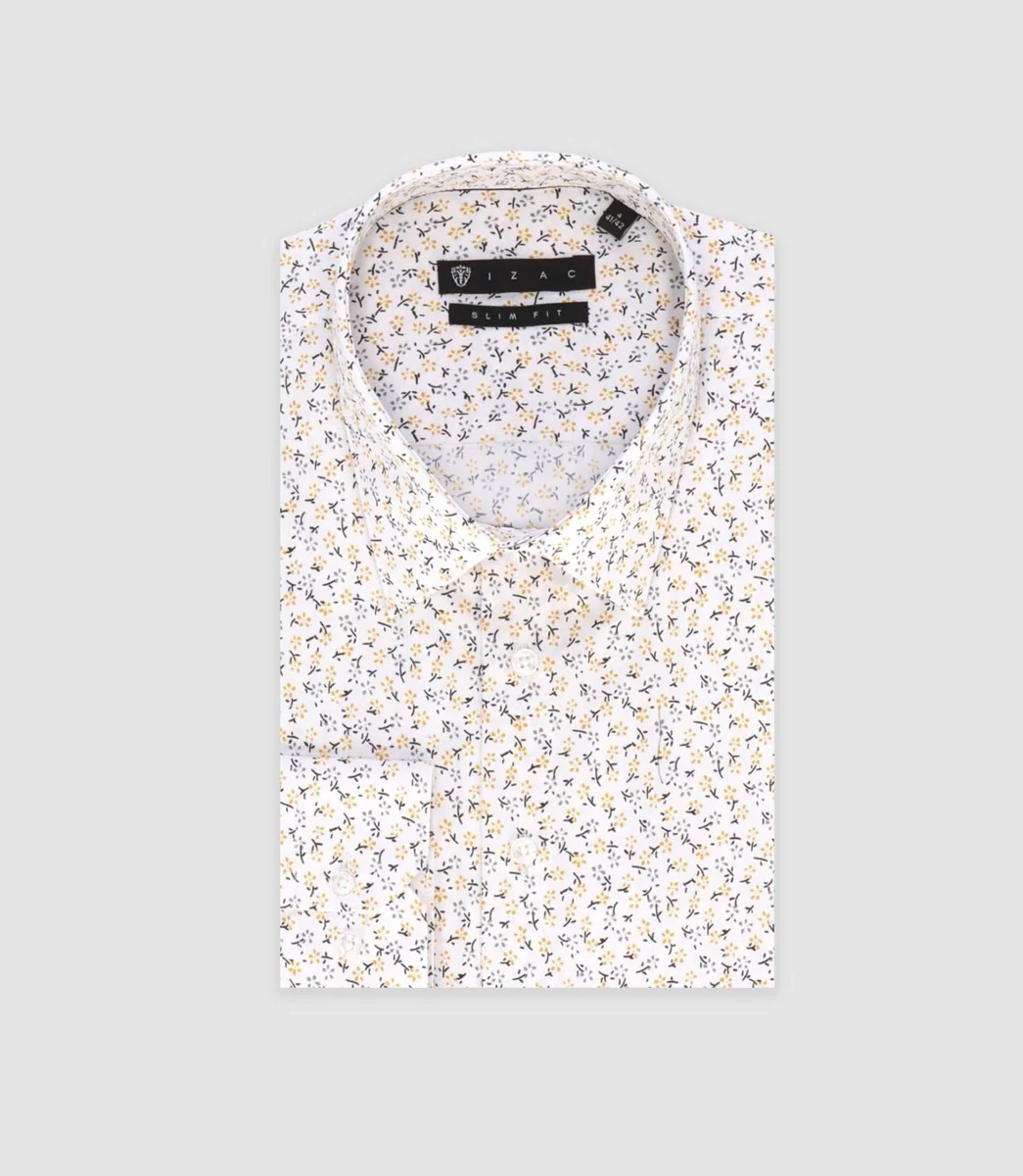 Chemise ville à imprimé jaune 