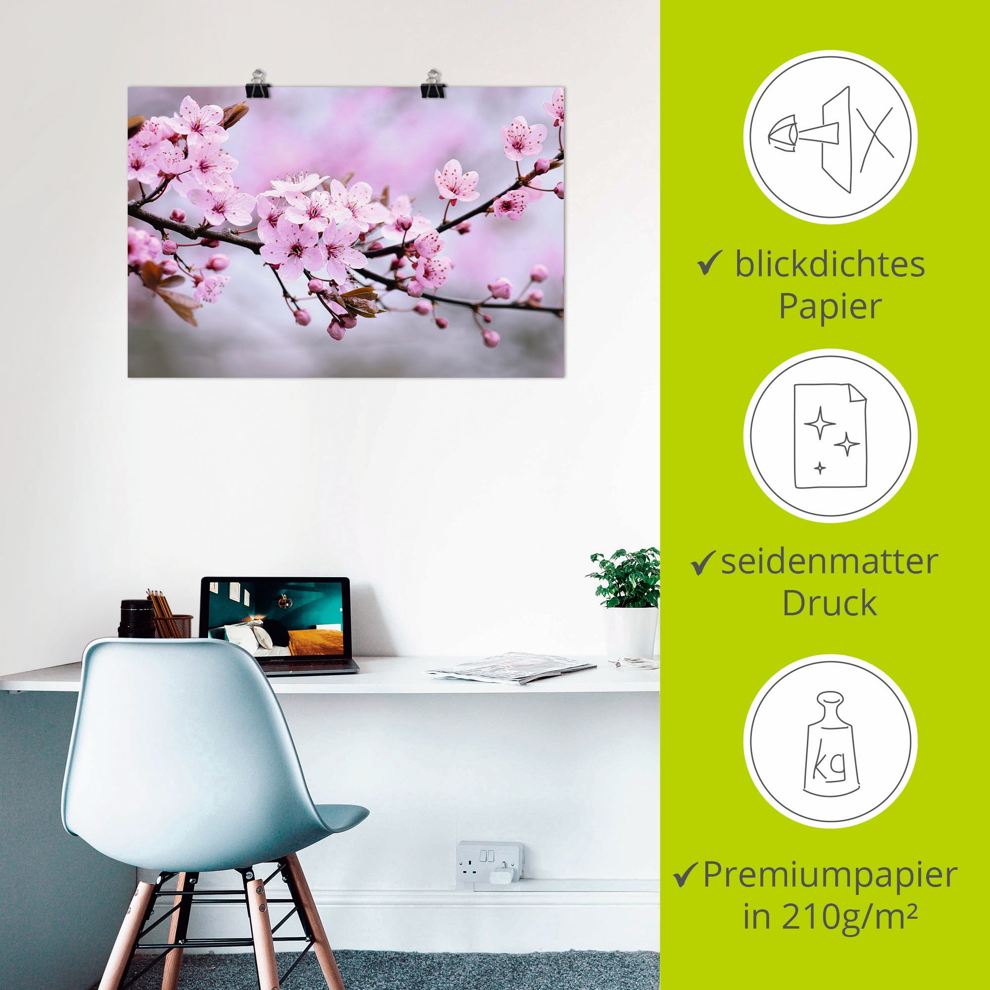 Artland Wandbild »Kirschblüten« Blumen 1 Stk. tlg. als Alubild, Outdoorbild, Leinwandbild, Poster, Wandaufkleber