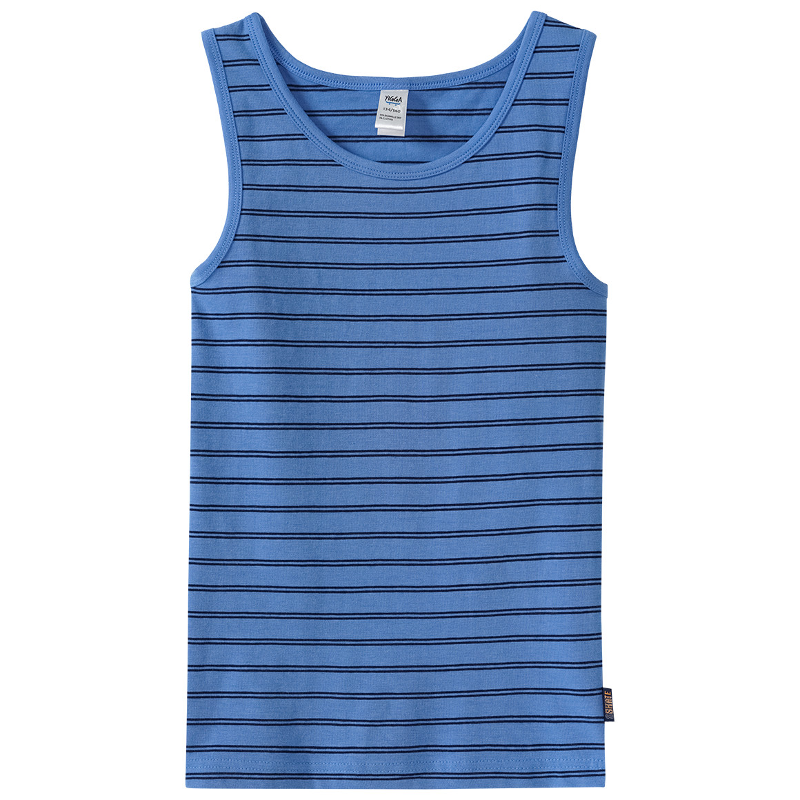 Yigga 2 Jungen Unterhemd mit Streifen blau / dunkelblau