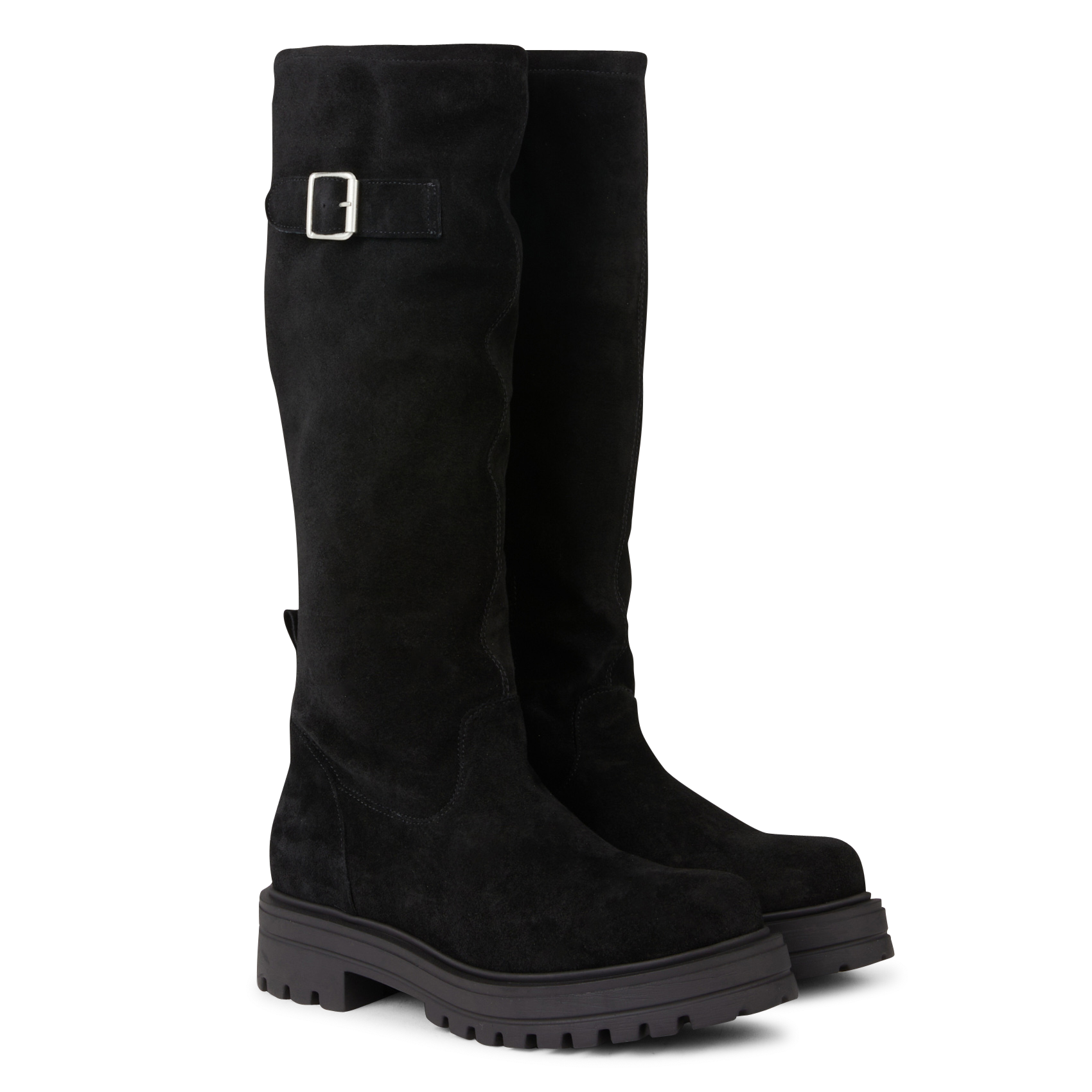 Bottes en cuir velours | Noir