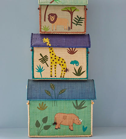 Rice Opbevaringskurve - Raffia - 3 stk. - Animal
