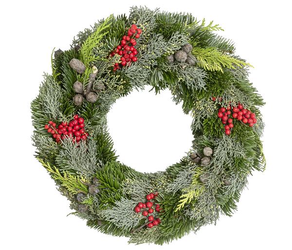 Dehner Premium Adventskranz aus Koniferen-Mix
