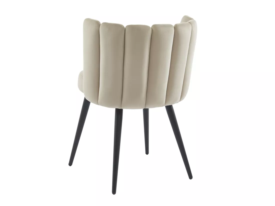 Lot de 6 chaises en velours et métal noir - Beige - PRANILA de Pascal MORABITO