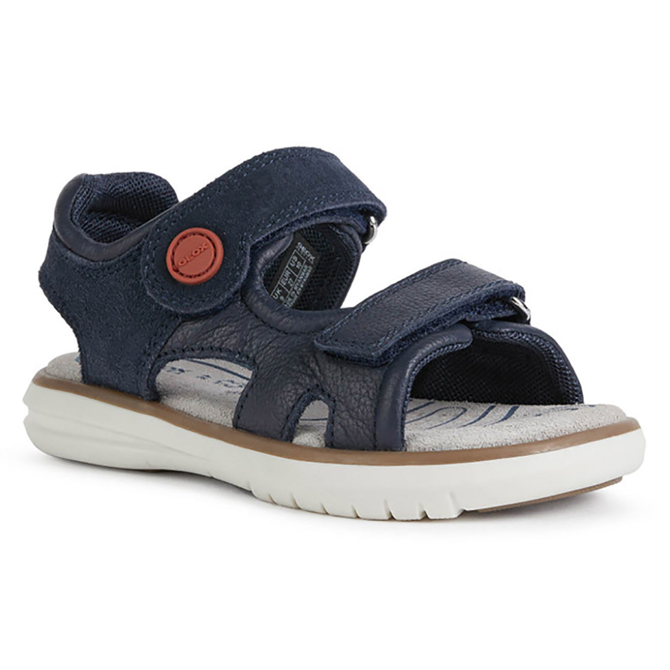 Geox Sandales en Cuir Maratea bleu marine/rouge foncé