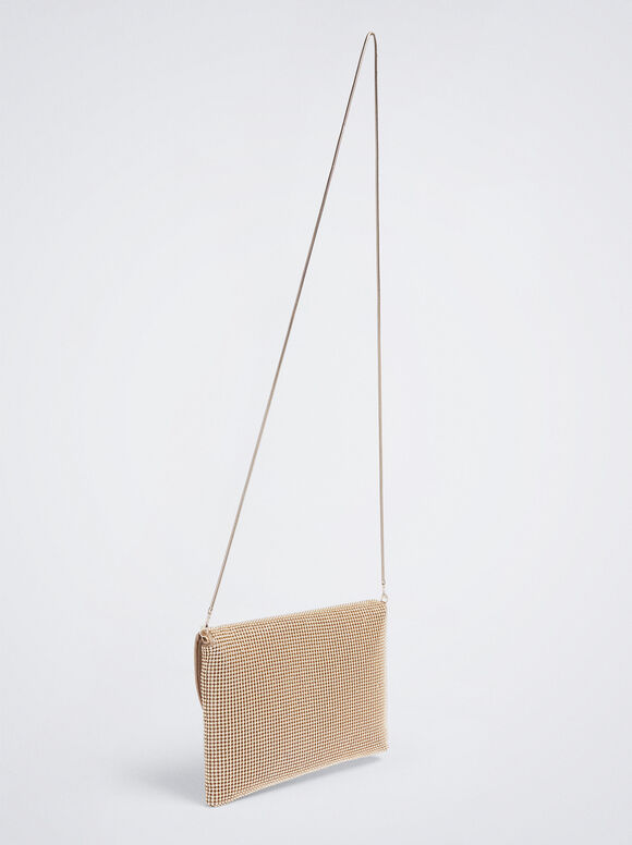 Bolsa de festa em tela dourada